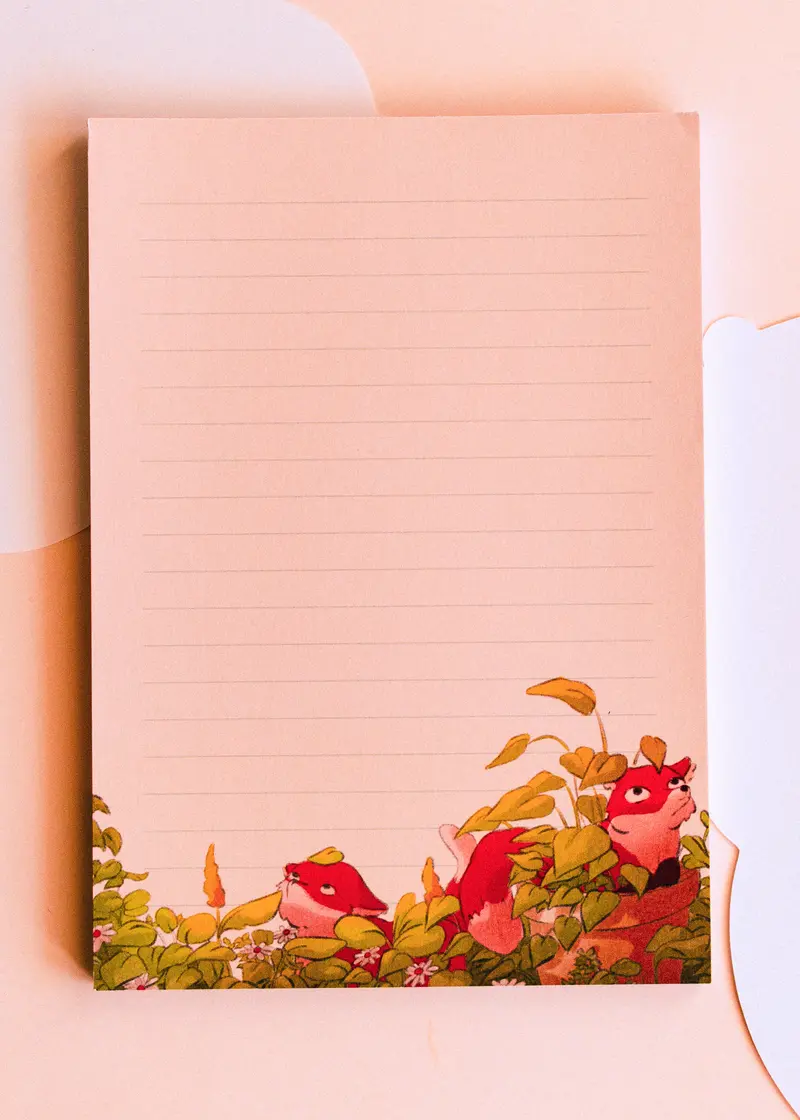 Bloc note A5 - Renard dans les plantes