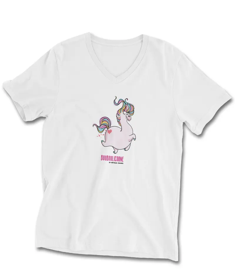 Bouboulicorne by Nathalie Jomard - T-shirt Unisexe Col V