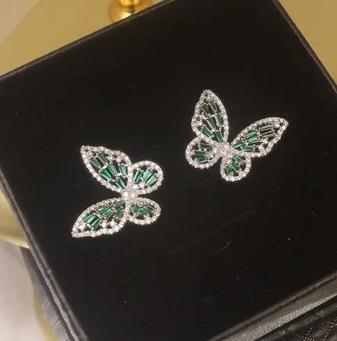 Boucles d'Oreilles argenté Papillon