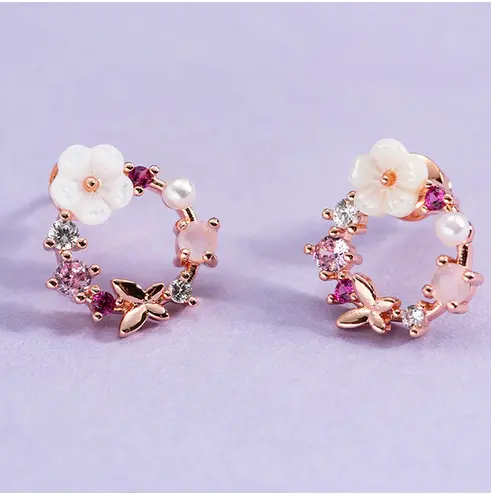 Boucles d'Oreilles Papillon Anneau