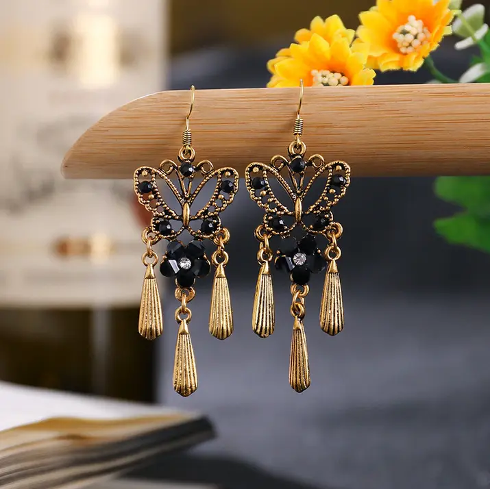 Boucles d'Oreilles Papillon Antique