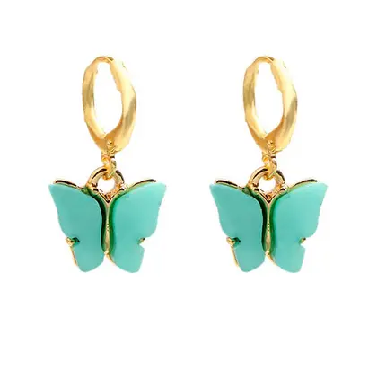 Boucles d'Oreilles Papillon Bleu