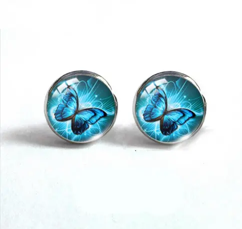 Boucles d'Oreilles Papillon Bouton