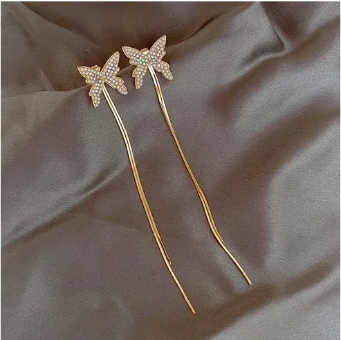 Boucles d'Oreilles Papillon Doré Femme