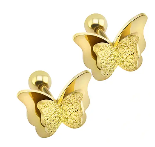 Boucles d'Oreilles Papillon Doré