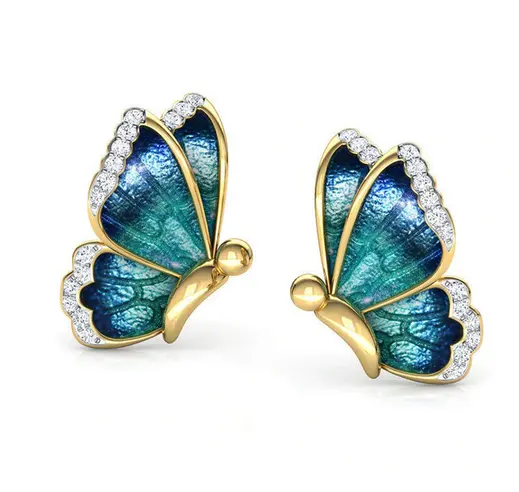 Boucles d'Oreilles Papillon Émail