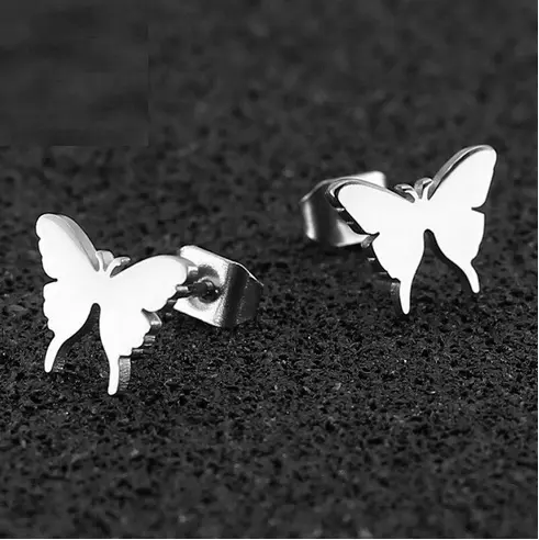 Boucles d'Oreilles Papillon en argenté