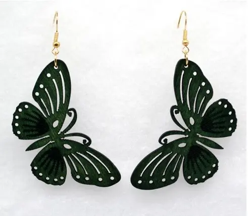Boucles d'Oreilles Papillon en Bois