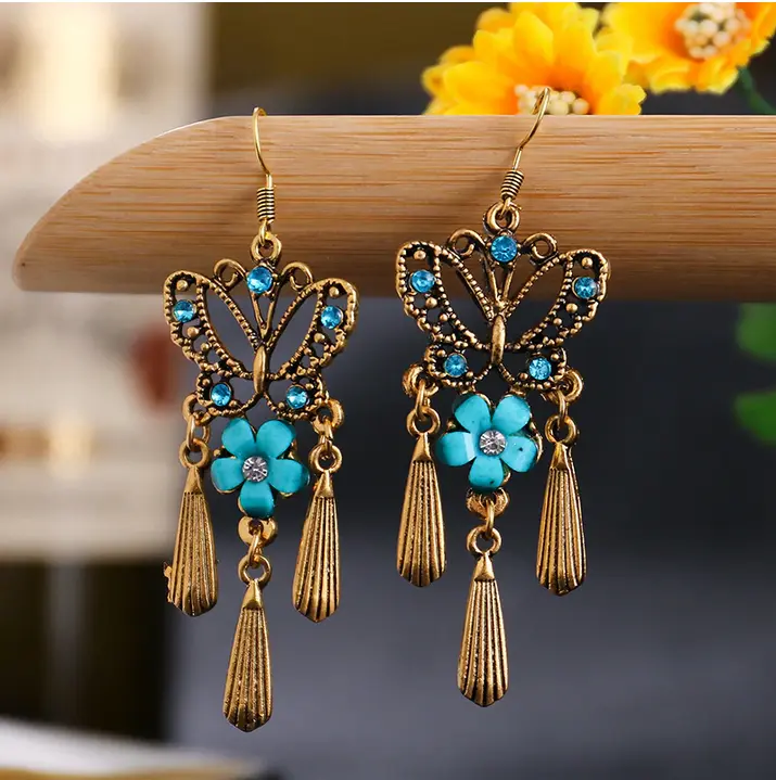 Boucles d'Oreilles Papillon Ethnique