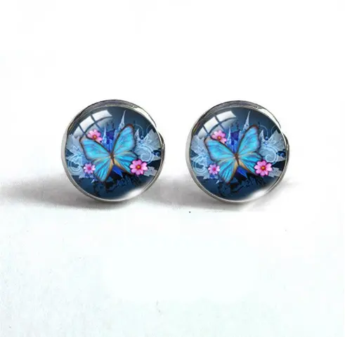 Boucles d'Oreilles Papillon Fleurs