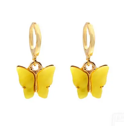 Boucles d'Oreilles Papillon Jaune