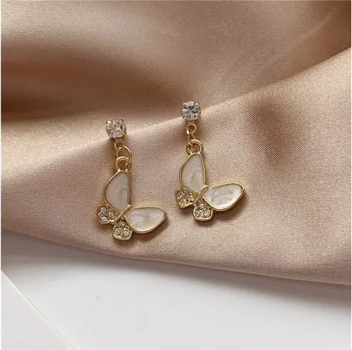 Boucles d'Oreilles Papillon Nacre