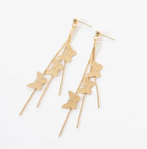 Boucles d'Oreilles Papillon Pendantes