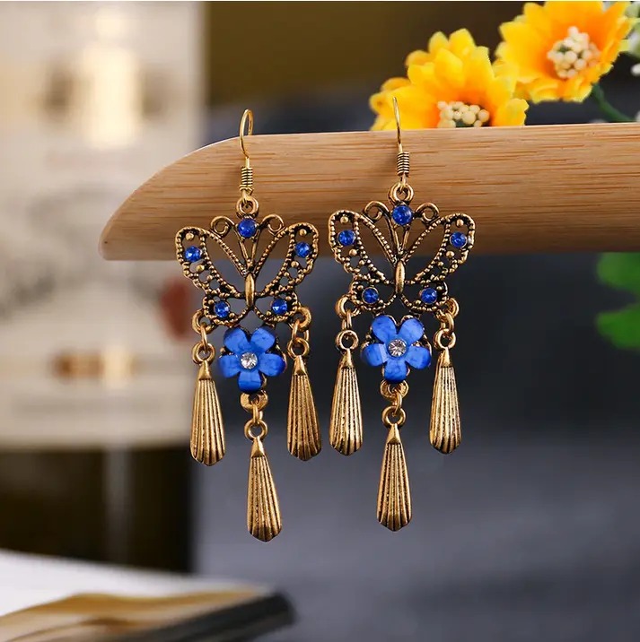 Boucles d'Oreilles Papillon Rétro