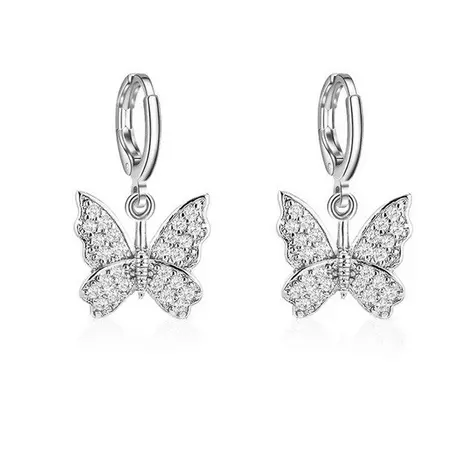 Boucles d'Oreilles Papillon verre