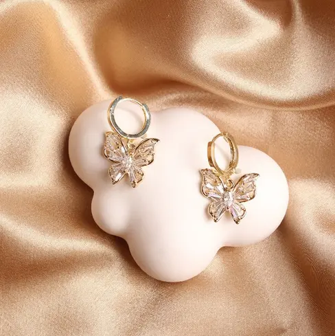 Boucles d'Oreilles Papillon verres