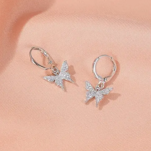 Boucles d'Oreilles Papillon zirconium