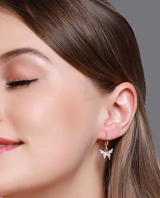 Boucles d'Oreilles Papillon Zirconium