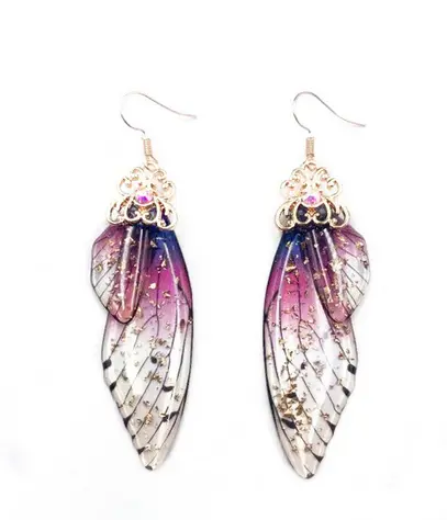 Boucles d'Oreilles Pendantes Ailes de Papillon