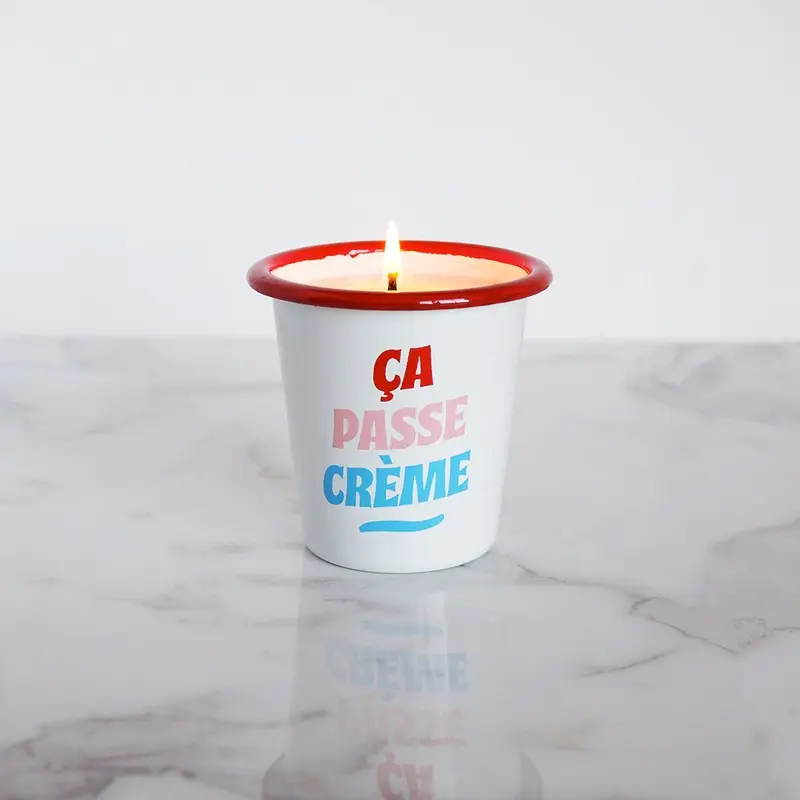 Bougie artisanale - Ça passe crème