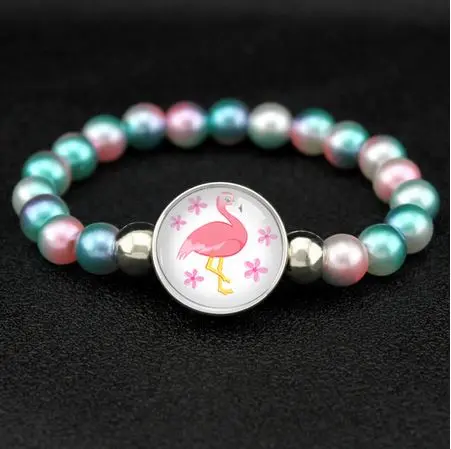 Bracelet de Perles Flamant Rose