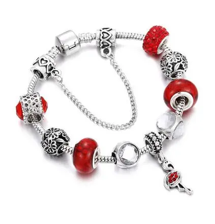 Bracelet Flamant Rose Argenté Breloque