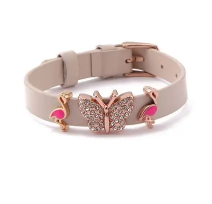 Bracelet Flamant Rose en Cuir