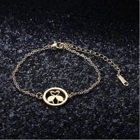 Bracelet Flamant Rose Plaqué Couleur Or