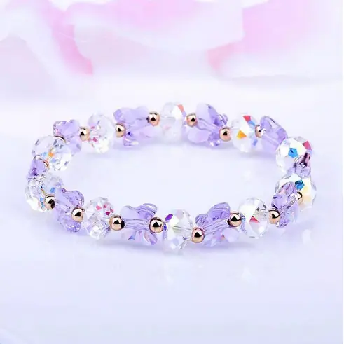 Bracelet Papillon avec perles artificielles de verre