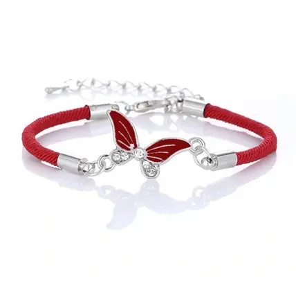 Bracelet Papillon Cordon Rouge