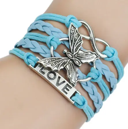 Bracelet Papillon Cuir