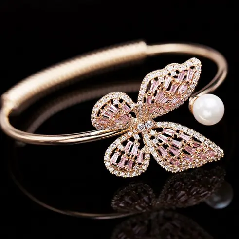 Bracelet Papillon Doré Manchette