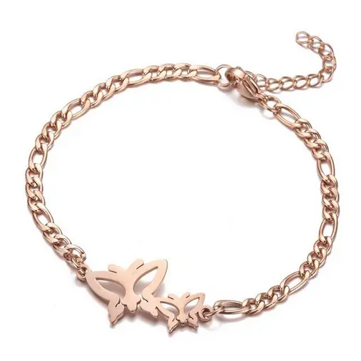 Bracelet Papillon Maillon Couleur Or rose