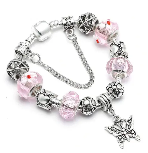 Bracelet Papillon perle artificielle de Verre