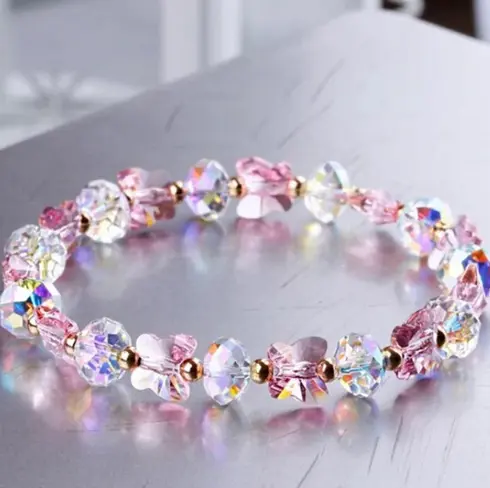 Bracelet Papillon perle artificielle de verre