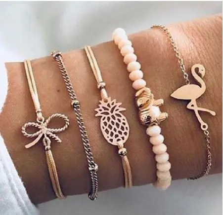Bracelets Flamant Rose Ananas