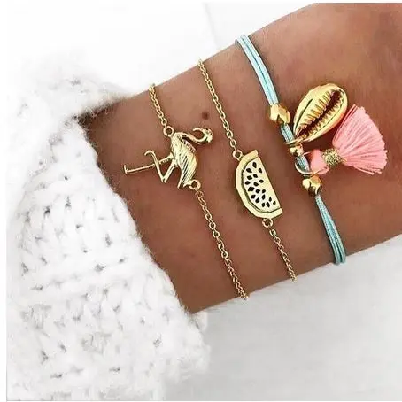 Bracelets Flamant Rose Tropical