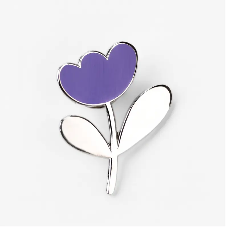 Broche Tulipe Bleu Lavande