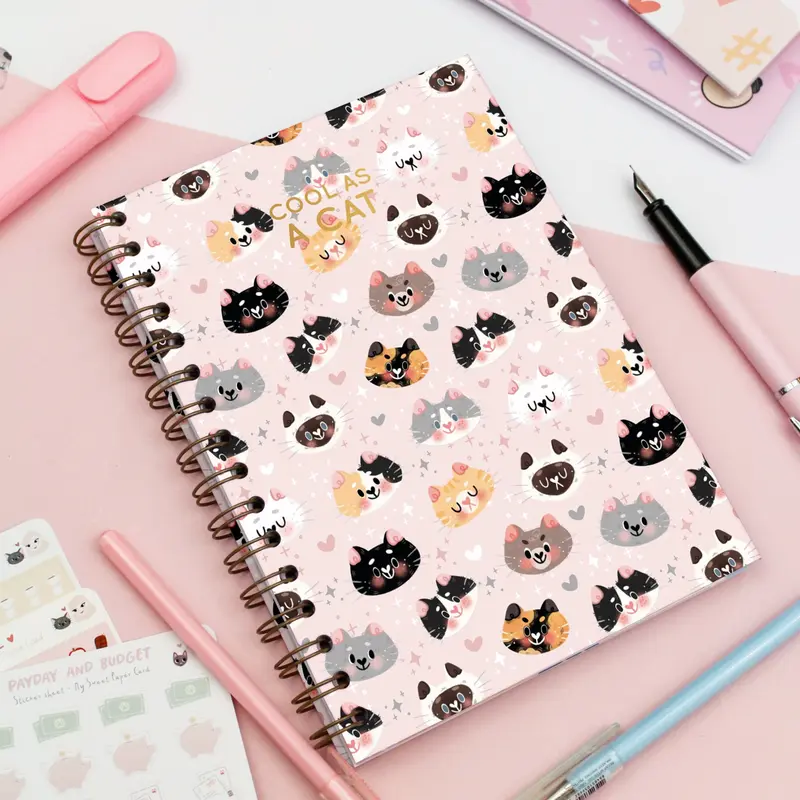 BULLET JOURNAL - Cat Faces - Dotted pages