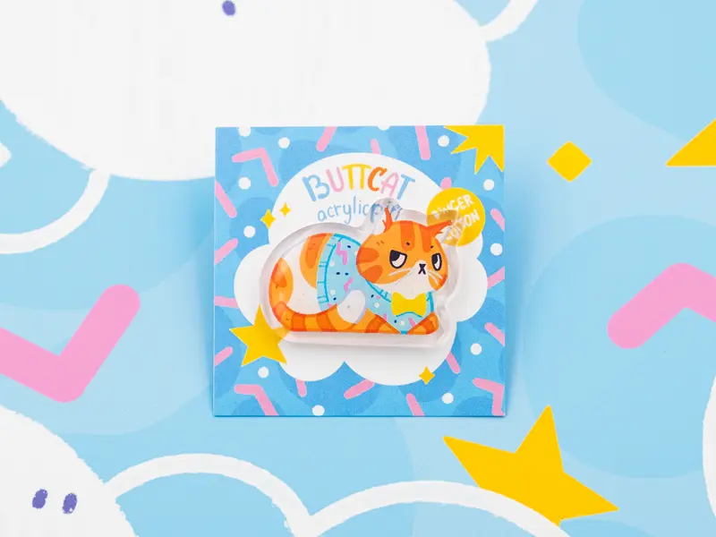 Buttcat Acrylic Pins
