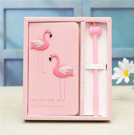 Cahier & Stylo Flamant Rose Duo