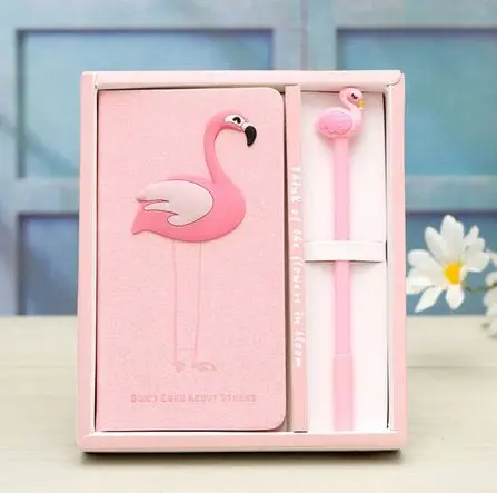 Cahier & Stylo Flamant Rose Solo