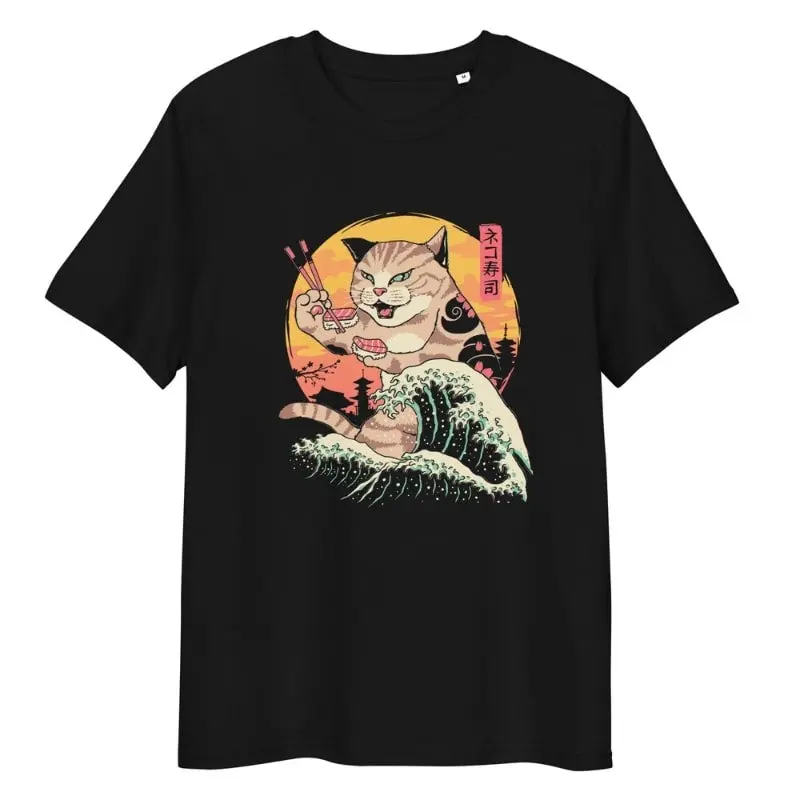 Camiseta Japonesa Kaiju Neko Sushi