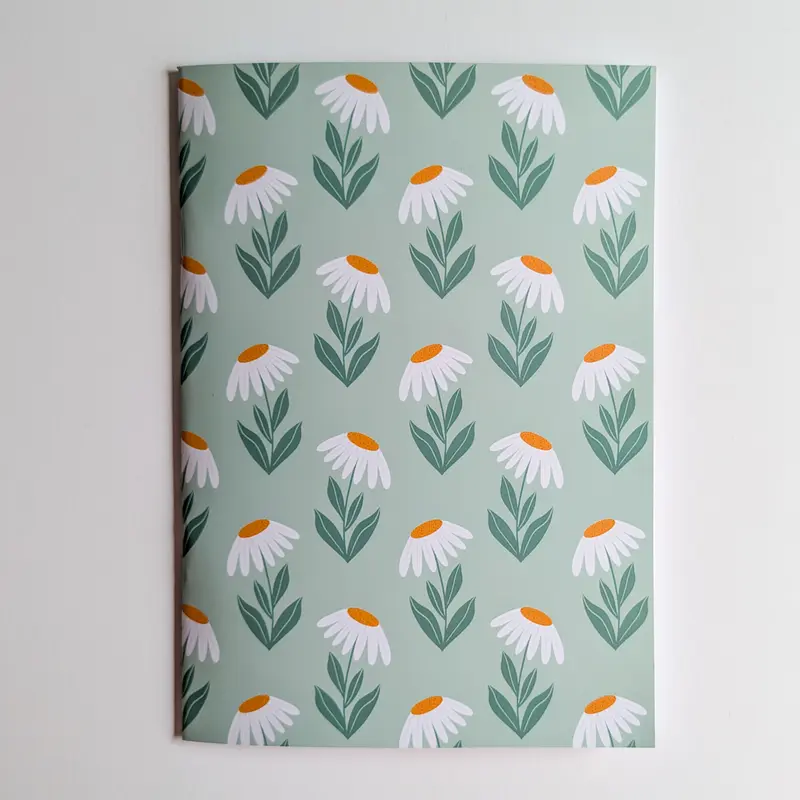 Carnet A5 - Reliure agrafée - Marguerites Rétro