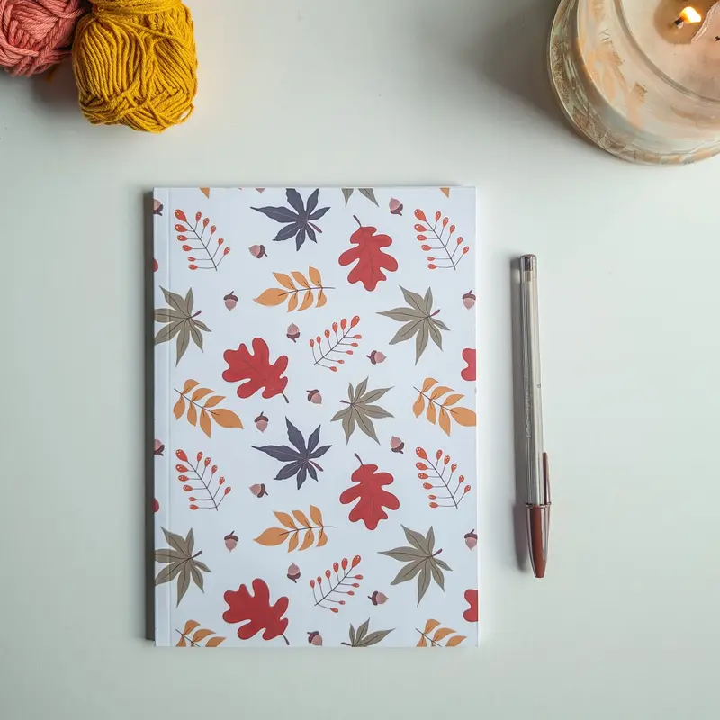 Carnet A5 - Reliure collée - Feuilles d'automne