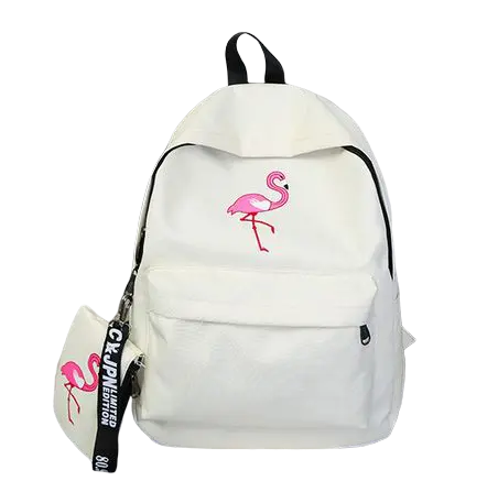 Cartable Flamant Rose Blanc