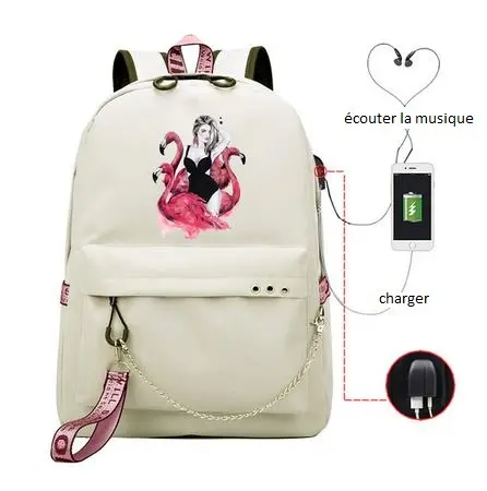 Cartable Flamant Rose Futur Blanc