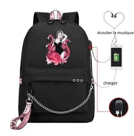 Cartable Flamant Rose Futur Noir