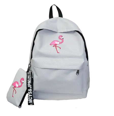 Cartable Flamant Rose Gris
