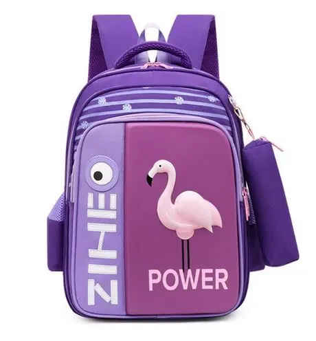 Cartable Flamant Rose Power Lilas